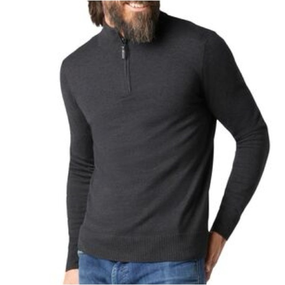 Smartwool Sparwood Half Zip Sweater Merino Wool Charcoal - Picture 1 of 6